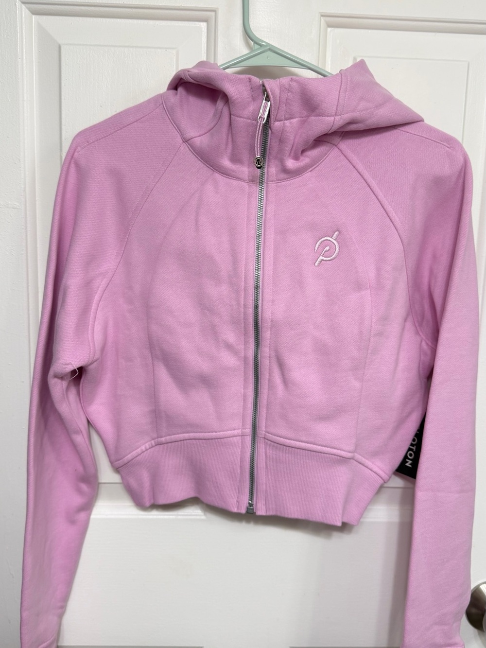 Lululemon X Peloton Scuba Full-Zip Cropped Hoodie Activewear Vital Pink